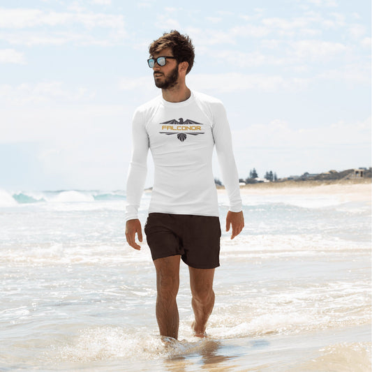 Men's Falconor Nazaré rash guard with UPF 50+, slim fit, and four-way stretch fabric