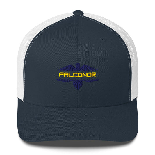 Falconor Bradley trucker cap with mesh back and adjustable closure